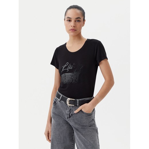 Liu Jo Beachwear T-Shirt VA5157 JS360 Czarny Regular Fit ze sklepu MODIVO w kategorii Bluzki damskie - zdjęcie 182614896
