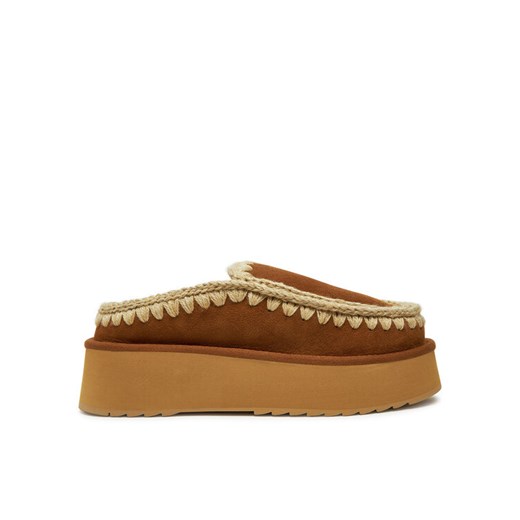 Mou Kapcie Clog Eskimo Platform FW681004A Brązowy ze sklepu MODIVO w kategorii Kapcie damskie - zdjęcie 182614987