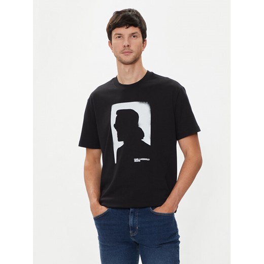 Karl Lagerfeld Jeans T-Shirt 245D1709 Czarny Regular Fit ze sklepu MODIVO w kategorii T-shirty męskie - zdjęcie 182615086