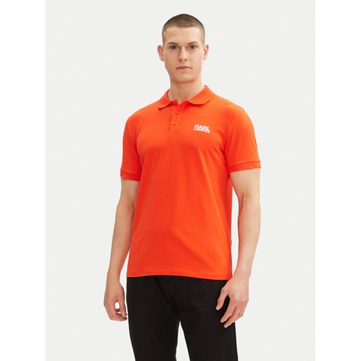 KARL LAGERFELD Polo 745088 552235 Czerwony Regular Fit ze sklepu MODIVO w kategorii T-shirty męskie - zdjęcie 182615096