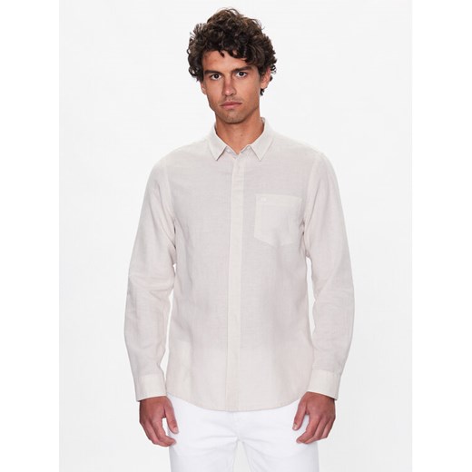 Calvin Klein Koszula K10K108664 Beżowy Regular Fit ze sklepu MODIVO w kategorii Koszule męskie - zdjęcie 182615195