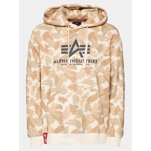 Alpha Industries Bluza Basic 178312C Beżowy Regular Fit ze sklepu MODIVO w kategorii Bluzy męskie - zdjęcie 182615216