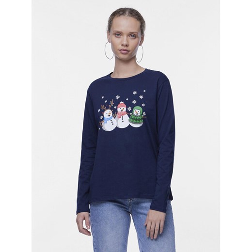 Pieces Bluzka 17136563 Granatowy Regular Fit ze sklepu MODIVO w kategorii Bluzki damskie - zdjęcie 182615286