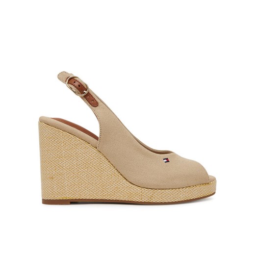Tommy Hilfiger Espadryle Flag High Wedge Espad Slingback FW0FW08597 Beżowy ze sklepu MODIVO w kategorii Espadryle damskie - zdjęcie 182615298
