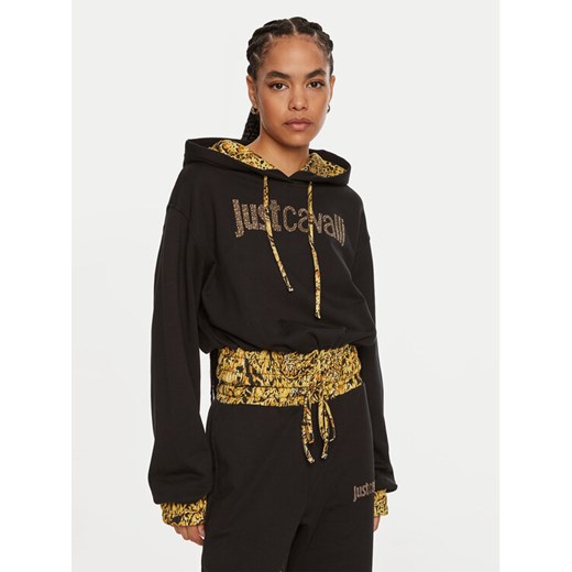 Just Cavalli Bluza 77PAIE21 Czarny Regular Fit ze sklepu MODIVO w kategorii Bluzy damskie - zdjęcie 182615489