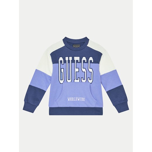 Guess Bluza N4BQ10 KAX73 Niebieski Regular Fit ze sklepu MODIVO w kategorii Bluzy chłopięce - zdjęcie 182615495