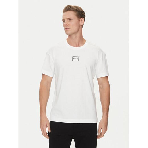 HUGO T-Shirt Laze 50525236 Biały Regular Fit ze sklepu MODIVO w kategorii T-shirty męskie - zdjęcie 182615599