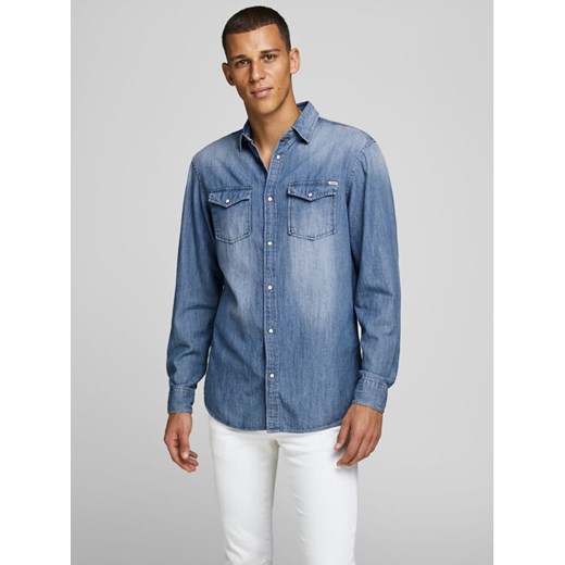 Jack&Jones Koszula Sheridan 12138115 Niebieski Slim Fit ze sklepu MODIVO w kategorii Koszule męskie - zdjęcie 182615618