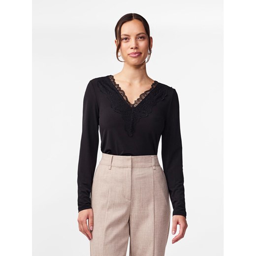 YAS Bluzka Lori 26032834 Czarny Regular Fit ze sklepu MODIVO w kategorii Bluzki damskie - zdjęcie 182615636