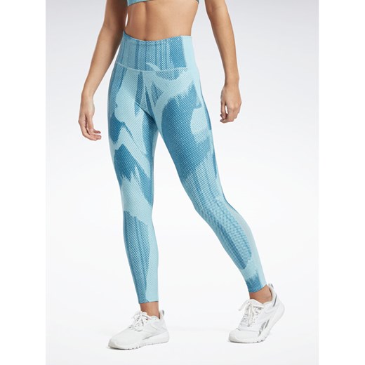 Reebok Legginsy Lux Perform HA4373 Niebieski Slim Fit ze sklepu MODIVO w kategorii Spodnie damskie - zdjęcie 182615898
