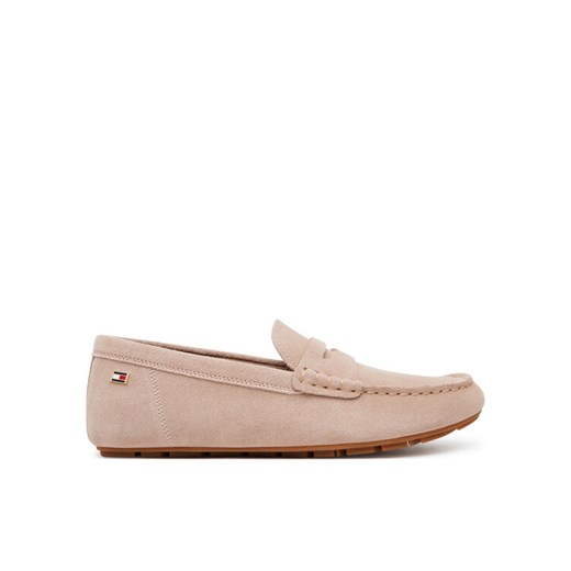 Tommy Hilfiger Mokasyny Flag Soft Suede Driver Loafer FW0FW08558 Różowy ze sklepu MODIVO w kategorii Mokasyny damskie - zdjęcie 182615936