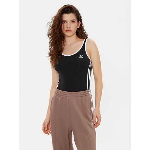 adidas Body adicolor 3-Stripes JD4630 Czarny Slim Fit ze sklepu MODIVO w kategorii Body damskie - zdjęcie 182616009