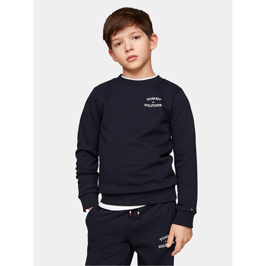 Tommy Hilfiger Bluza Th Logo KB0KB08828 Granatowy Regular Fit ze sklepu MODIVO w kategorii Bluzy chłopięce - zdjęcie 182616086