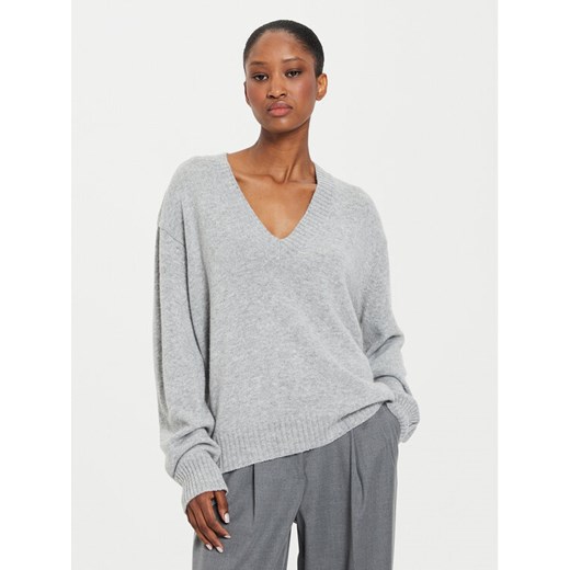 Kontatto Sweter 3M0177 Szary Regular Fit ze sklepu MODIVO w kategorii Swetry damskie - zdjęcie 182616157