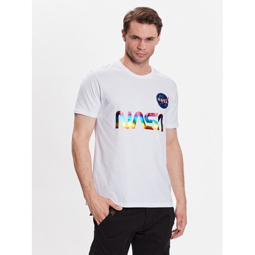 Alpha Industries T-Shirt NASA Refl. T Metal 178501M Biały Regular Fit Alpha Industries L MODIVO