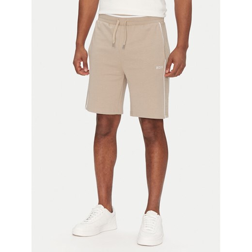 BOSS Szorty sportowe Tracksuit Short 50540752 Beżowy Regular Fit ze sklepu MODIVO w kategorii Spodenki męskie - zdjęcie 182616259