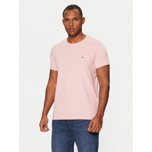 Tommy Hilfiger T-Shirt MW0MW10800 Różowy Slim Fit ze sklepu MODIVO w kategorii T-shirty męskie - zdjęcie 182616277