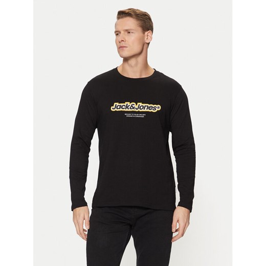 Jack&Jones Longsleeve Vesterbro 12266419 Czarny Relaxed Fit ze sklepu MODIVO w kategorii T-shirty męskie - zdjęcie 182616399