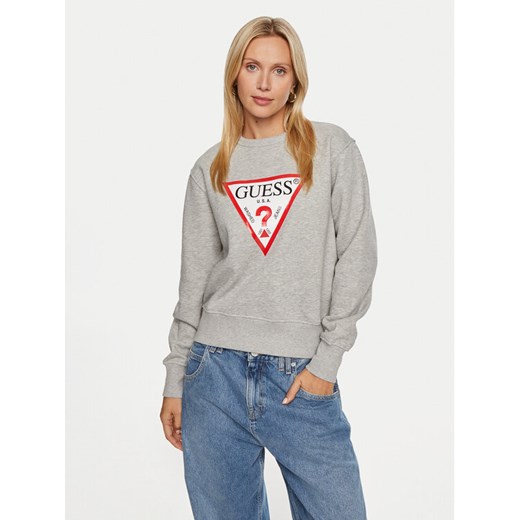 Guess Bluza W2YQ16 KBA11 Szary Regular Fit ze sklepu MODIVO w kategorii Bluzy damskie - zdjęcie 182616506