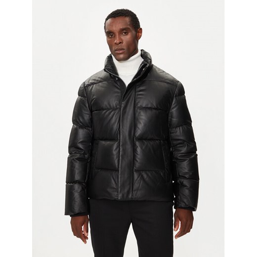Moose Knuckles Kurtka skórzana Kings M34ML311 Czarny Regular Fit ze sklepu MODIVO w kategorii Kurtki męskie - zdjęcie 182616529
