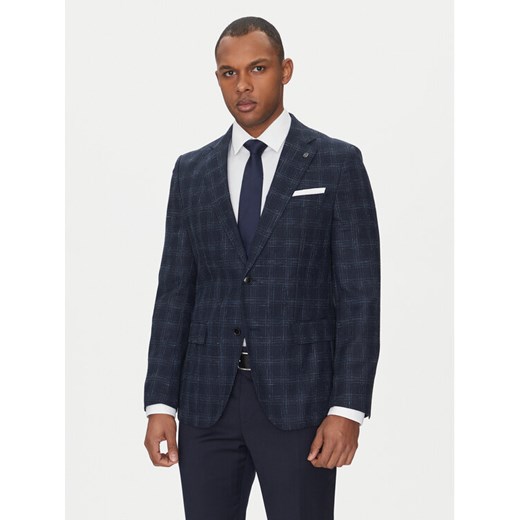 BOSS Marynarka H-Hutson-233 50535057 Granatowy Slim Fit ze sklepu MODIVO w kategorii Marynarki męskie - zdjęcie 182616577