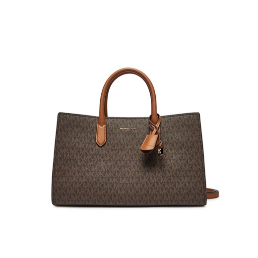 MICHAEL Michael Kors Torebka Scarlett Medium Signature Logo Satchel 30F4GETS2B Brązowy ze sklepu MODIVO w kategorii Torebki damskie - zdjęcie 182616699