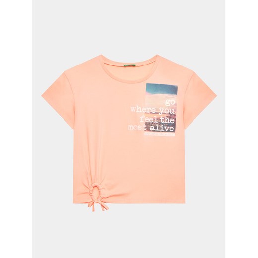 United Colors Of Benetton T-Shirt 3096C10B4 Różowy Regular Fit ze sklepu MODIVO w kategorii Bluzki dziewczęce - zdjęcie 182616726
