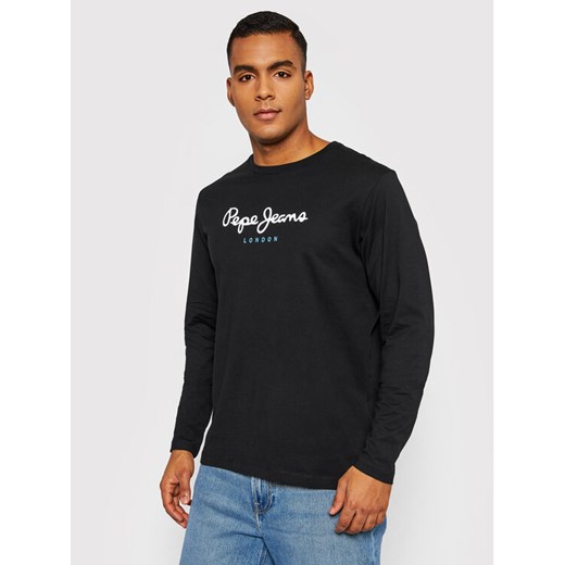 Pepe Jeans Longsleeve Eggo PM508209 Czarny Regular Fit ze sklepu MODIVO w kategorii T-shirty męskie - zdjęcie 182616819