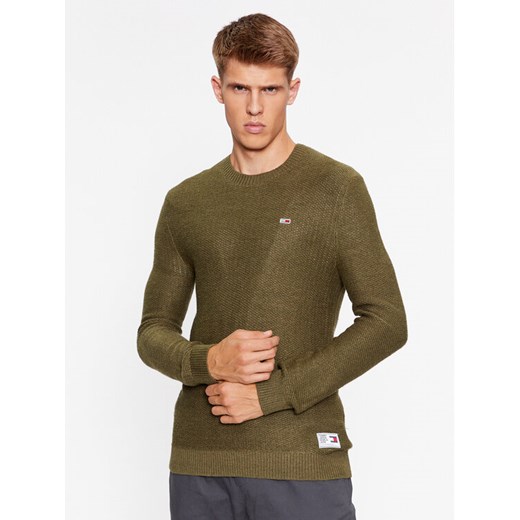 Tommy Jeans Sweter DM0DM15060 Zielony Regular Fit ze sklepu MODIVO w kategorii Swetry męskie - zdjęcie 182616959