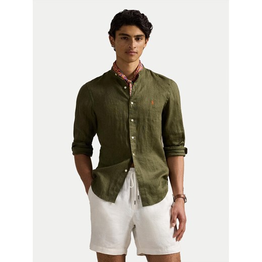 Polo Ralph Lauren Koszula 710968925003 Khaki Slim Fit ze sklepu MODIVO w kategorii Koszule męskie - zdjęcie 182617009