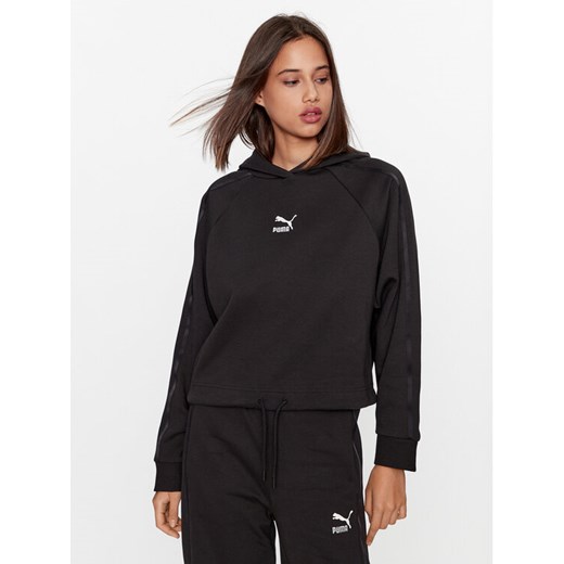 Puma Bluza T7 621468 Czarny Regular Fit ze sklepu MODIVO w kategorii Bluzy damskie - zdjęcie 182617029