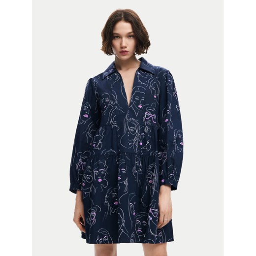 Desigual Sukienka codzienna Louisville 24WWVW66 Granatowy Loose Fit ze sklepu MODIVO w kategorii Sukienki - zdjęcie 182617158
