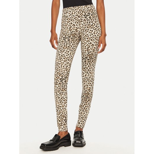 Pieces Legginsy Naja 17156977 Beżowy Regular Fit ze sklepu MODIVO w kategorii Spodnie damskie - zdjęcie 182617257