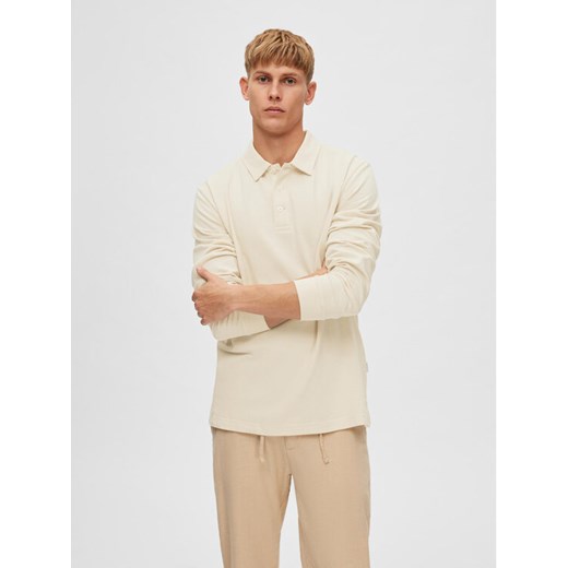 Selected Homme Polo 16088553 Beżowy Regular Fit ze sklepu MODIVO w kategorii T-shirty męskie - zdjęcie 182617259