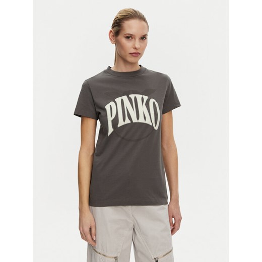 PINKO T-Shirt 101752 A2CT I63 Szary Regular Fit ze sklepu MODIVO w kategorii Bluzki damskie - zdjęcie 182617289