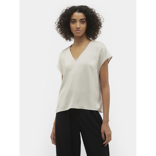 Vero Moda T-Shirt Marys Dana 10300421 Écru Regular Fit ze sklepu MODIVO w kategorii Bluzki damskie - zdjęcie 182617319