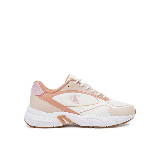 Calvin Klein Jeans Sneakersy Retro Tennis Knit Mg YW0YW01887 Biały ze sklepu MODIVO w kategorii Buty sportowe damskie - zdjęcie 182617328