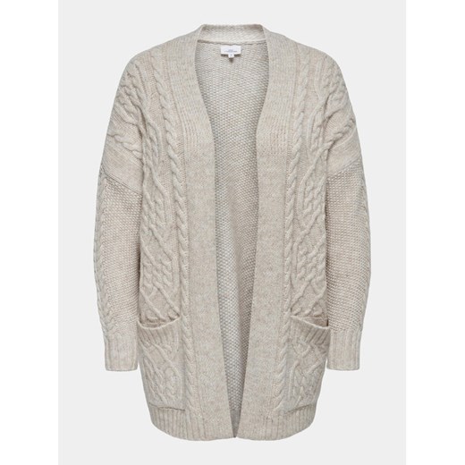ONLY Carmakoma Kardigan Cozy 15307263 Szary Regular Fit ze sklepu MODIVO w kategorii Swetry damskie - zdjęcie 182617348
