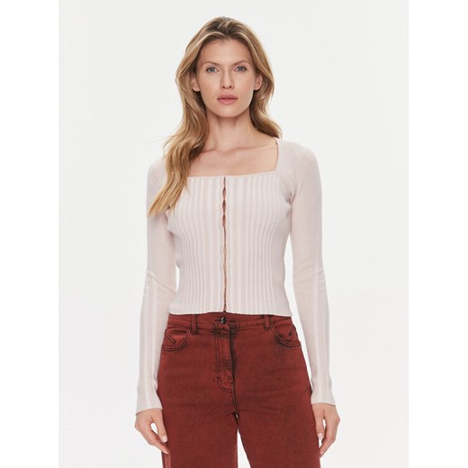 Guess Kardigan Allie W4RR43 Z2YN2 Beżowy Slim Fit ze sklepu MODIVO w kategorii Swetry damskie - zdjęcie 182617357