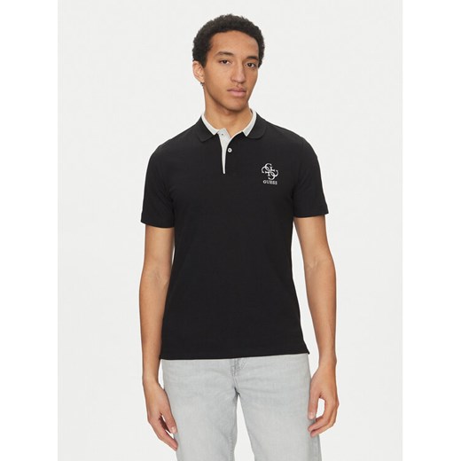 Guess Polo M5GP60 K7O64 Czarny Slim Fit ze sklepu MODIVO w kategorii T-shirty męskie - zdjęcie 182617545