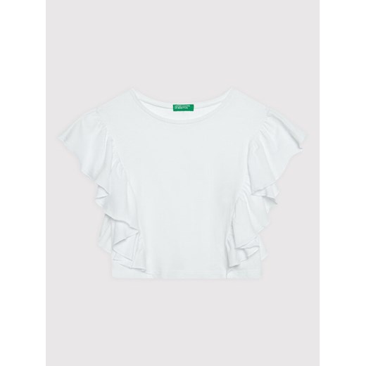United Colors Of Benetton Bluzka 3F4JCH001 Biały Regular Fit ze sklepu MODIVO w kategorii Bluzki dziewczęce - zdjęcie 182617575