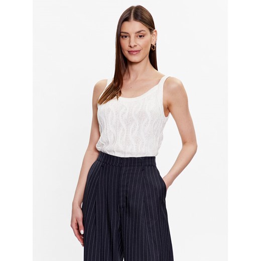 Cream Top Hitta 10611211 Biały Loose Fit Cream XS MODIVO