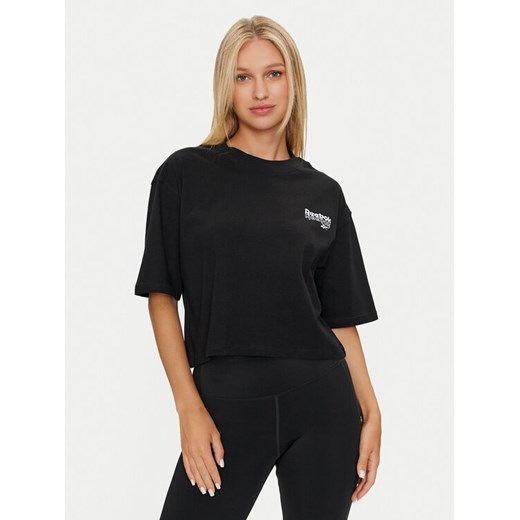 Reebok T-Shirt Rie Tee 100075953 Czarny Regular Fit ze sklepu MODIVO w kategorii Bluzki damskie - zdjęcie 182617598