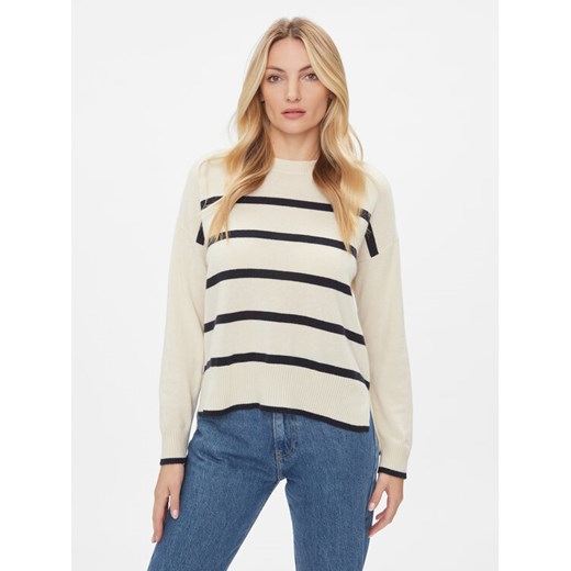 United Colors Of Benetton Sweter 10K1E108K Écru Regular Fit ze sklepu MODIVO w kategorii Swetry damskie - zdjęcie 182617699