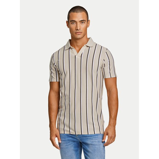 Lindbergh Polo 30-404259 Beżowy Slim Fit ze sklepu MODIVO w kategorii T-shirty męskie - zdjęcie 182617718