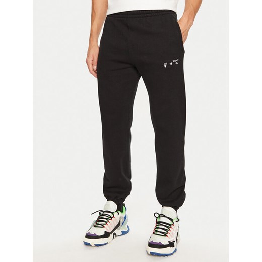 Off-White Spodnie dresowe OMCH030F20FLE0011001 Czarny Regular Fit ze sklepu MODIVO w kategorii Spodnie męskie - zdjęcie 182617776