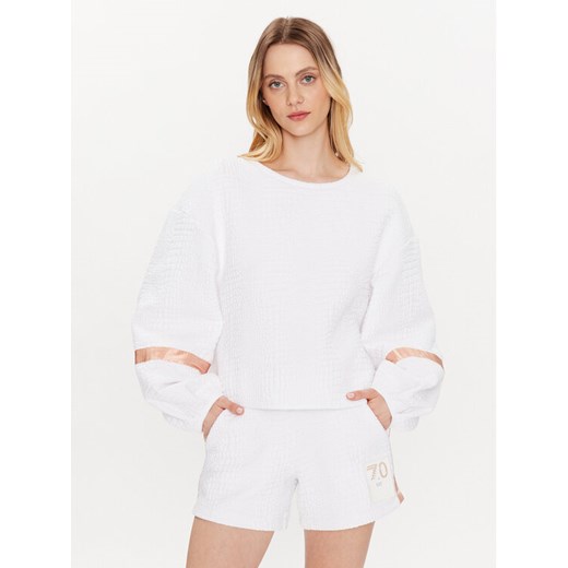 EA7 Emporio Armani Bluza 3RTM40 TJLRZ 1100 Biały Relaxed Fit ze sklepu MODIVO w kategorii Bluzy damskie - zdjęcie 182617828
