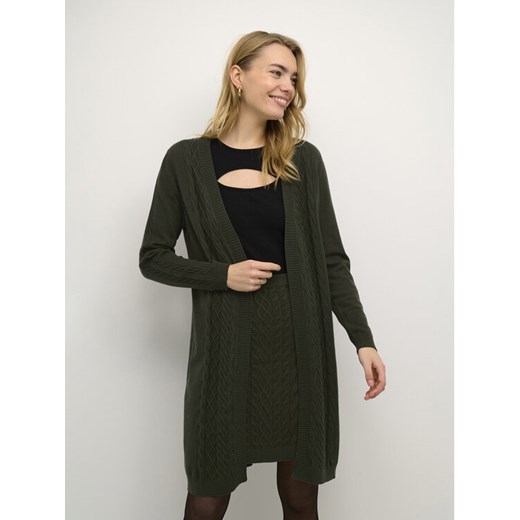 Cream Kardigan Crdela Long Knit 10611901 Zielony Straight Fit ze sklepu MODIVO w kategorii Swetry damskie - zdjęcie 182617848