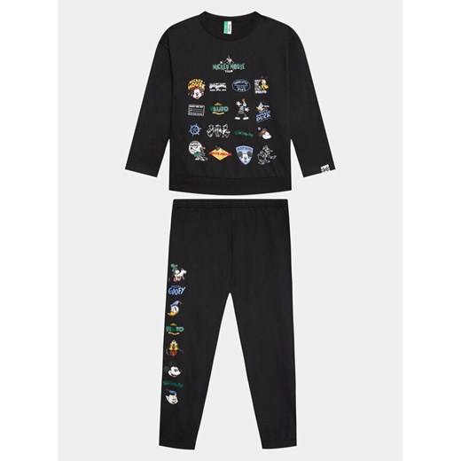 United Colors Of Benetton Piżama 3VR50P055 Czarny Regular Fit ze sklepu MODIVO w kategorii Piżamy dziecięce - zdjęcie 182617895