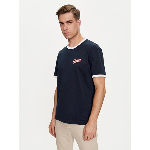 Guess Jeans T-Shirt M4YI43 K8FQ4 Granatowy Regular Fit ze sklepu MODIVO w kategorii T-shirty męskie - zdjęcie 182617948